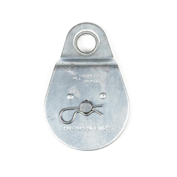 Campbell 3 in. Zinc-Plated Steel Fixed-Eye Single-Sheave Pulley
