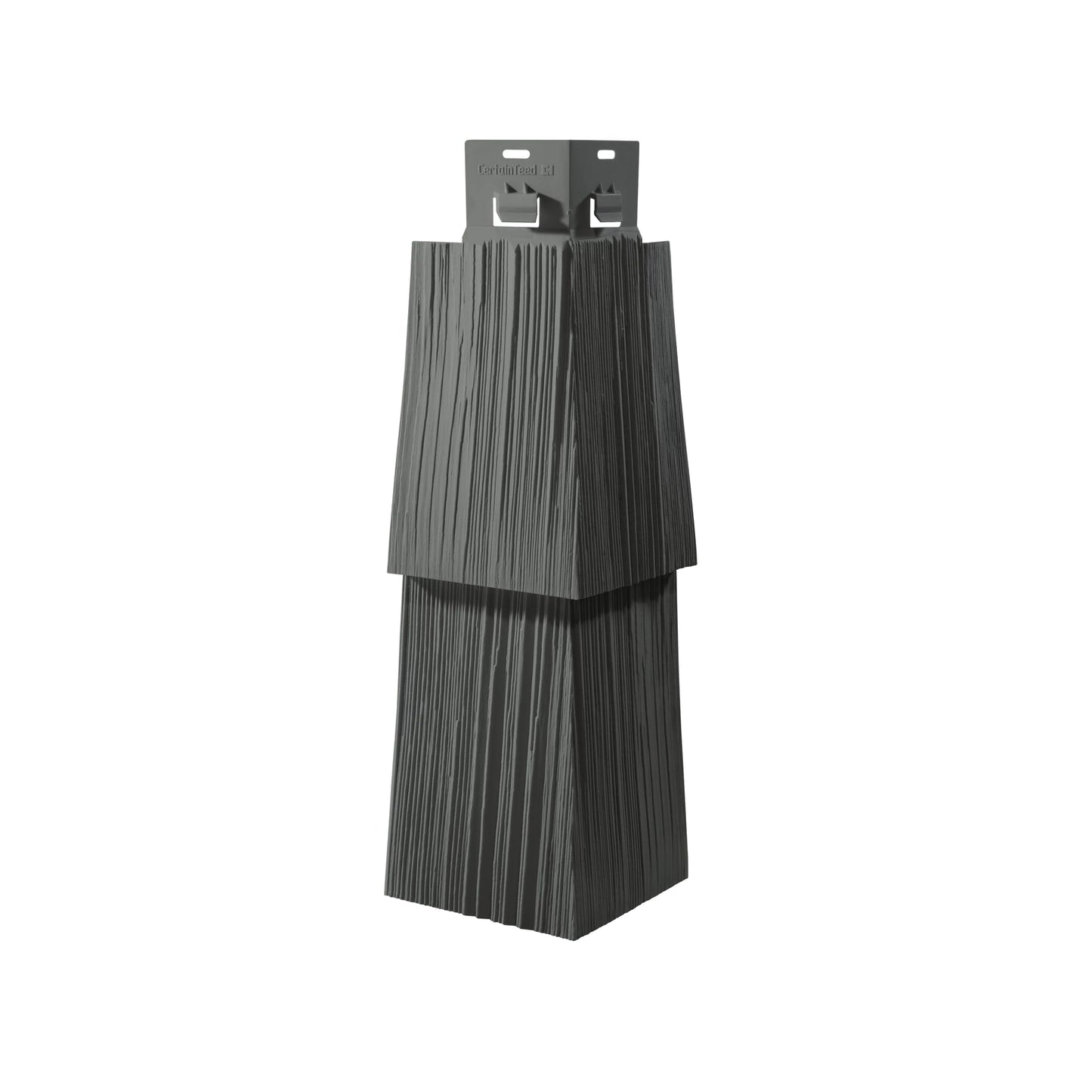 CertainTeed Cedar Impressions D7 Straight Edge Rough Split Mitered Corners Charcoal Gray