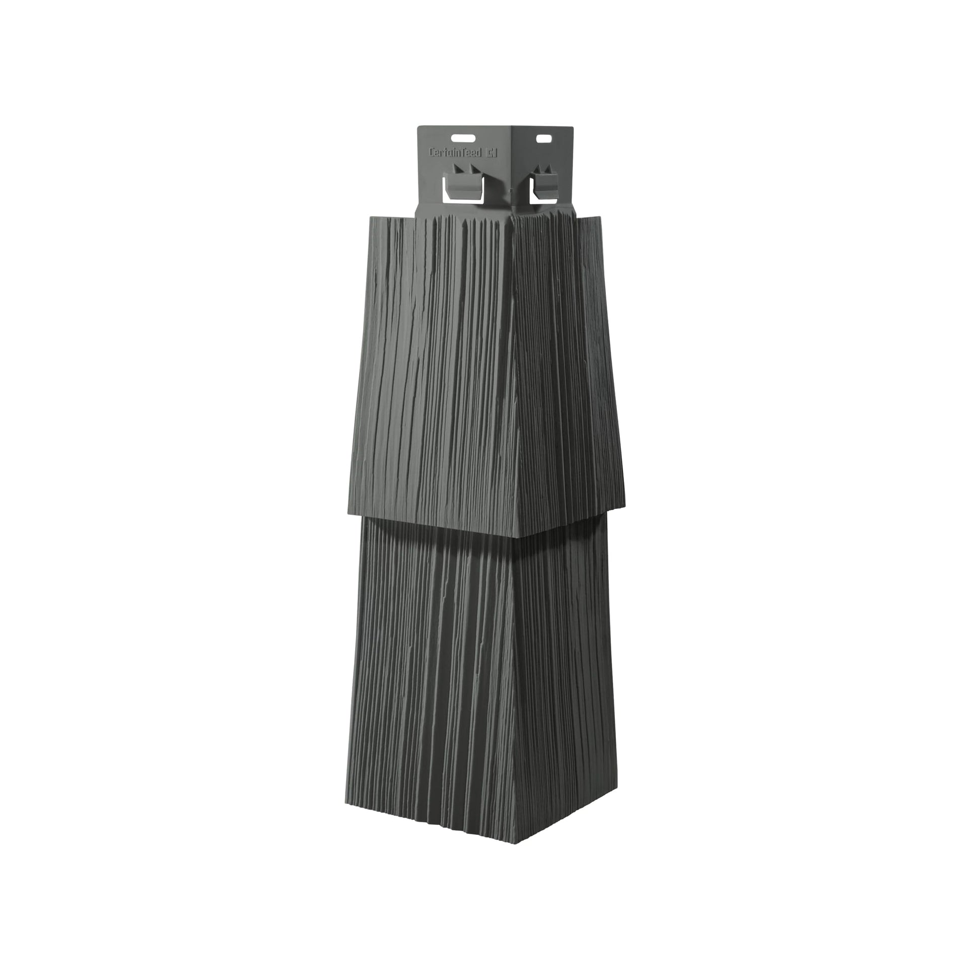 CertainTeed Cedar Impressions D7 Straight Edge Rough Split Mitered Corners Charcoal Gray