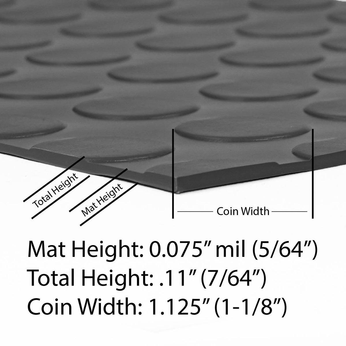 G-Floor Coin 8.5-ft x 22-ft Midnight Black Raised Coin Garage Floor Roll