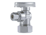 SharkBite Brass Compression Angle Stop Valve, 1/2-in Comp (5/8-in OD) x 3/8-in OD Comp, Quarter-Turn