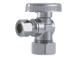 SharkBite Brass Compression Angle Stop Valve, 1/2-in Comp (5/8-in OD) x 3/8-in OD Comp, Quarter-Turn
