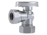 SharkBite Brass Compression Angle Stop, 1/2-in Compression x 1/4-in OD Compression, Quarter-Turn