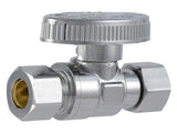 SharkBite Brass Compression Straight Stop, 3/8-in OD Compression x 3/8-in OD Compression, Quarter-Turn