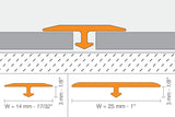 Schluter Systems VINPRO-T Brushed Nickel 1-in T x 1-in W x 98.5-in L Anodized Aluminum Floor T-Moulding