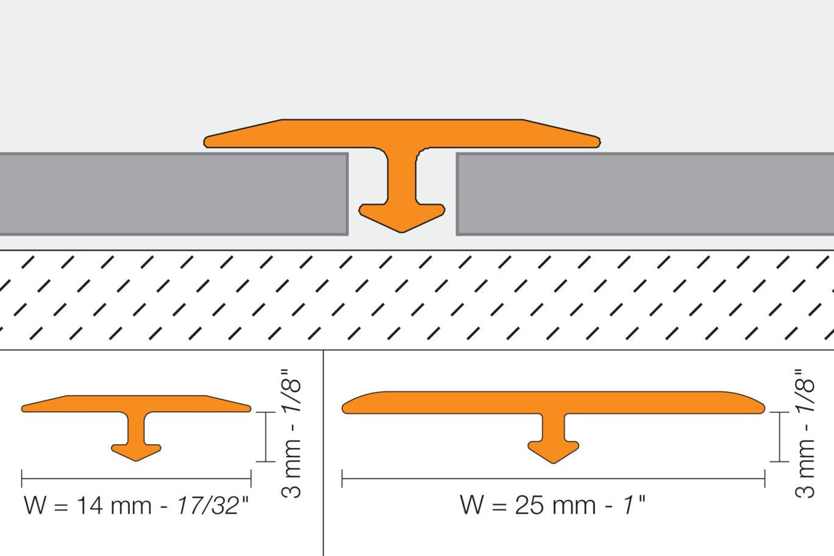 Schluter Systems VINPRO-T Brushed Chrome 1-in T x 1-in W x 98.5-in L Anodized Aluminum Floor T-Moulding