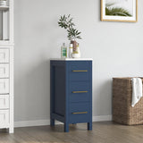 Vanity Art 12 in. W x 18.5 in. D x 30 in. H Bath Vanity Side Cabinet in Espresso with Engineered Marble Top