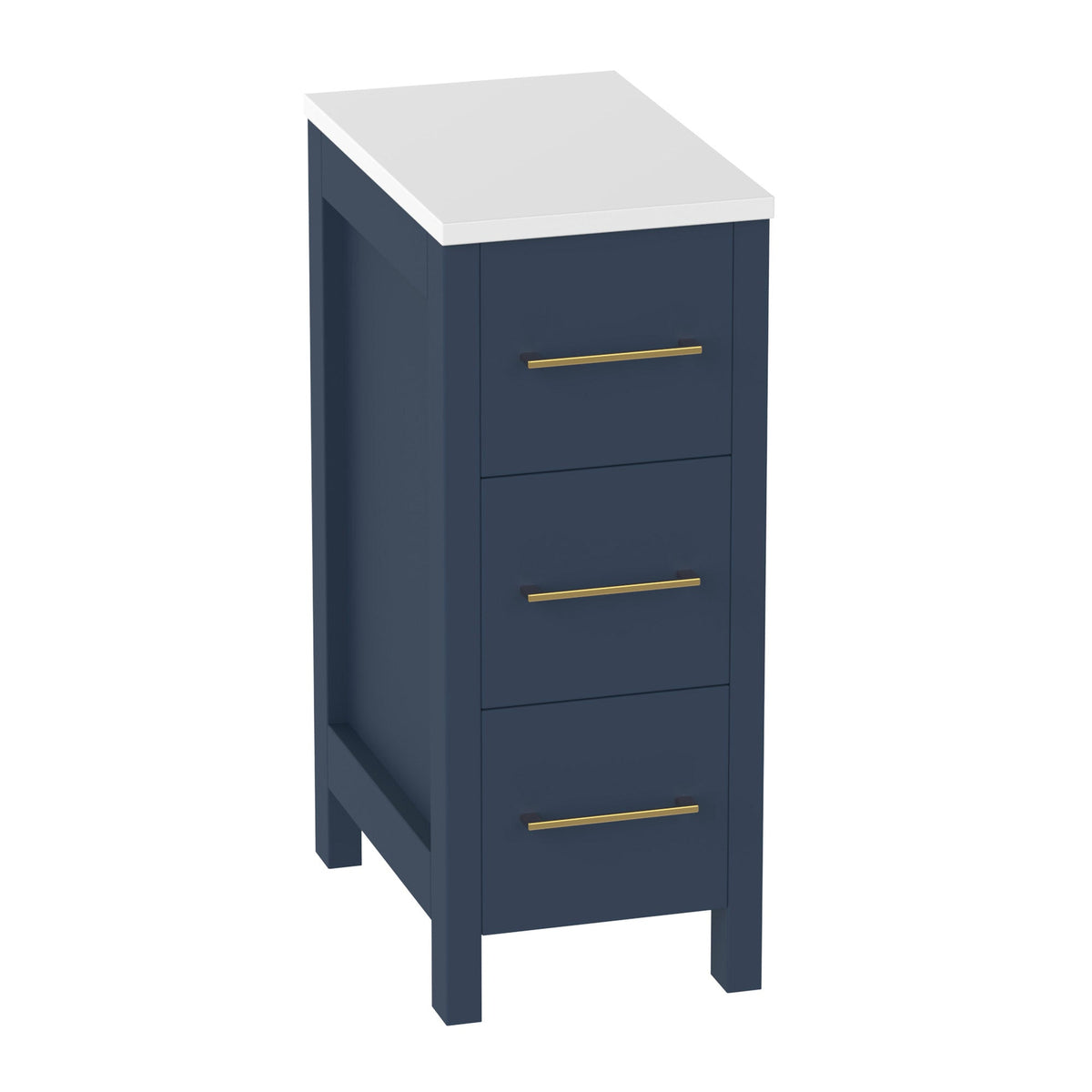 Vanity Art 12 in. W x 18.5 in. D x 30 in. H Bath Vanity Side Cabinet in Espresso with Engineered Marble Top