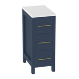 Vanity Art 12 in. W x 18.5 in. D x 30 in. H Bath Vanity Side Cabinet in Espresso with Engineered Marble Top