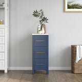 Vanity Art 12 in. W x 18.5 in. D x 30 in. H Bath Vanity Side Cabinet in Espresso with Engineered Marble Top