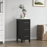 Vanity Art 12 in. W x 18.5 in. D x 30 in. H Bath Vanity Side Cabinet in Espresso with Engineered Marble Top