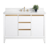 Vanity Art 48 in. W x 22 in. D x 34 in. H Single Sink Bathroom Vanity Cabinet in Vintage Green with Engineered Marble Top