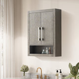 Vanity Art 24 in. W x 8 in. D x 33 in. H Bathroom Storage Wall Cabinet in Driftwood Gray