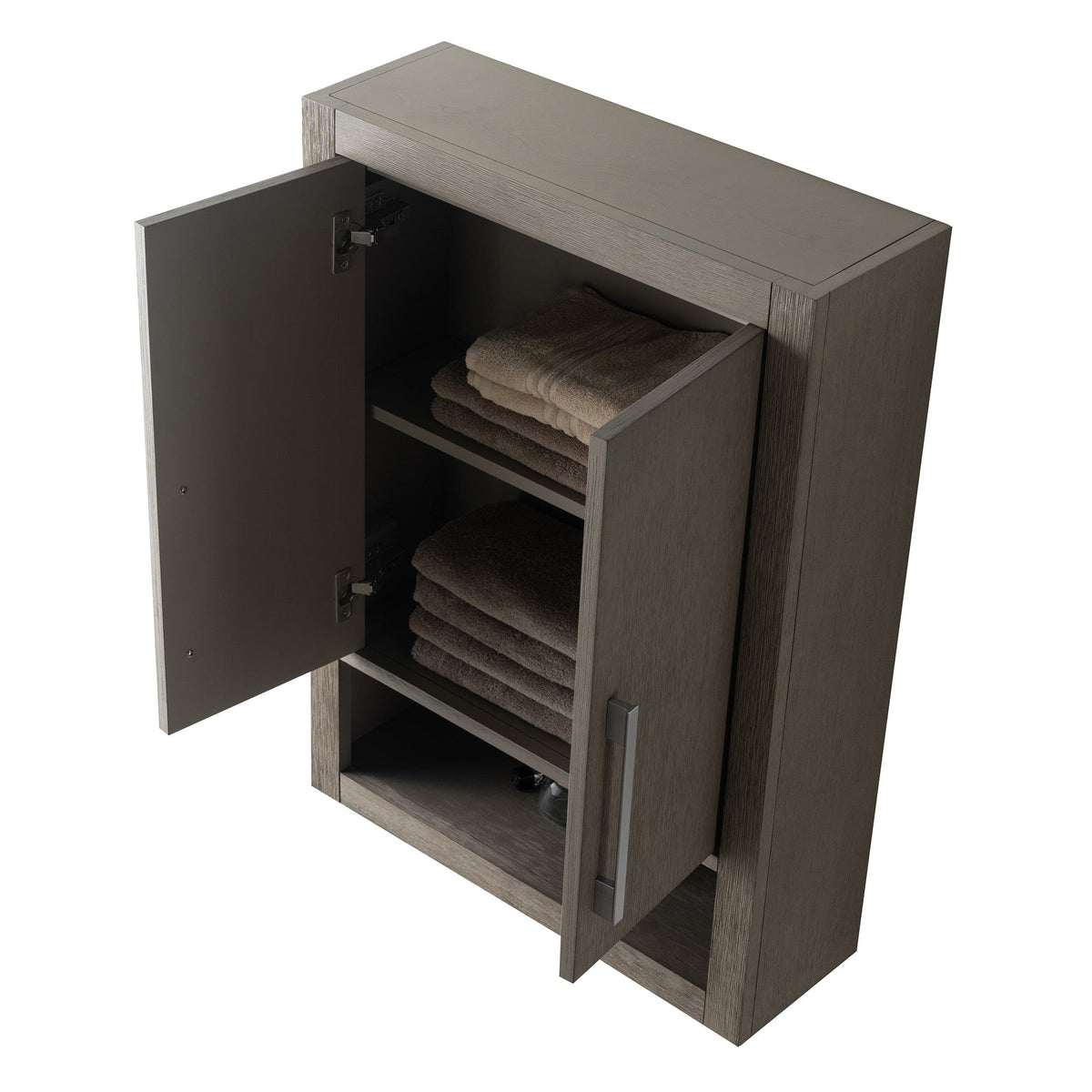 Vanity Art 24 in. W x 8 in. D x 33 in. H Bathroom Storage Wall Cabinet in Driftwood Gray