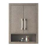 Vanity Art 24 in. W x 8 in. D x 33 in. H Bathroom Storage Wall Cabinet in Driftwood Gray
