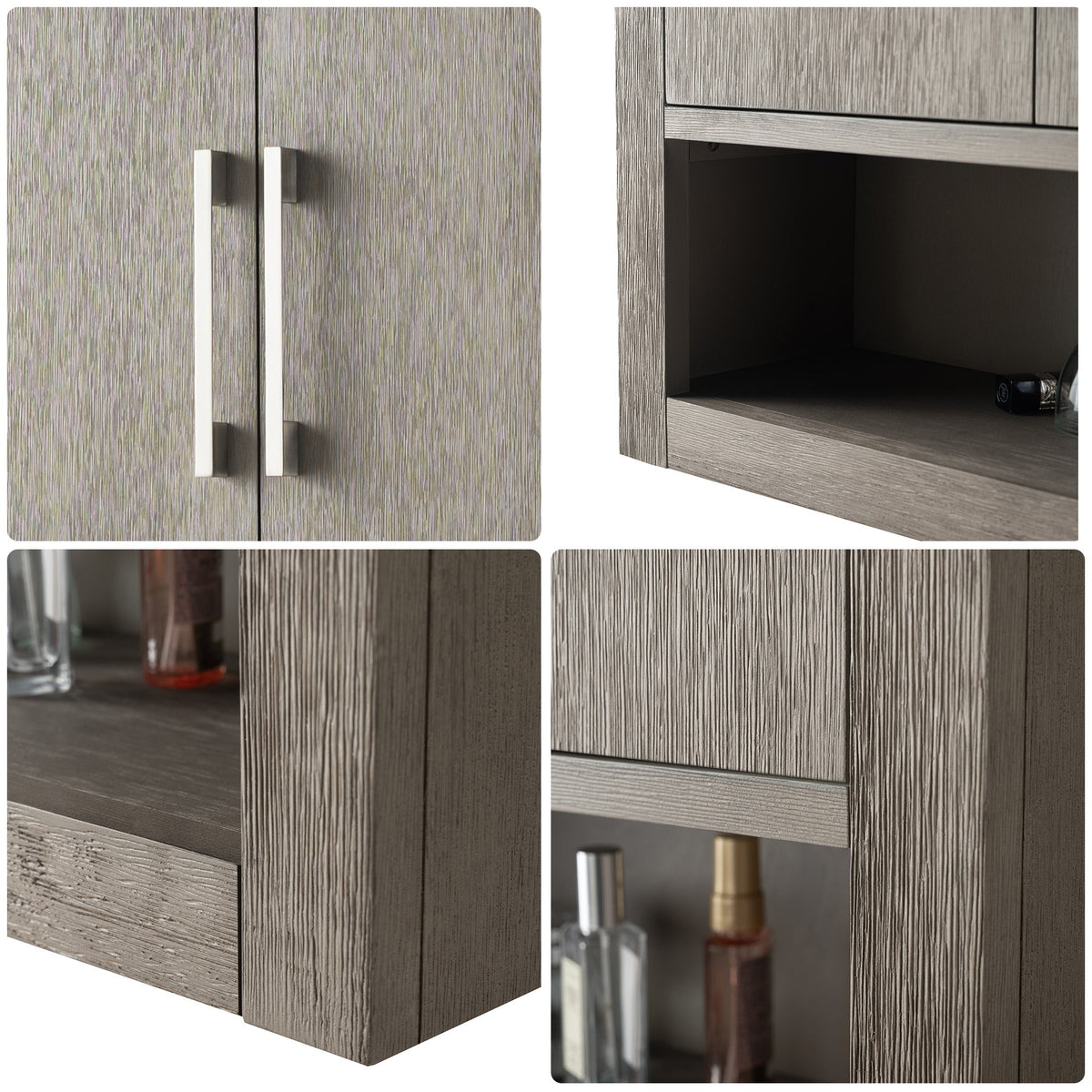 Vanity Art 24 in. W x 8 in. D x 33 in. H Bathroom Storage Wall Cabinet in Driftwood Gray