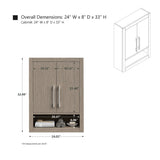 Vanity Art 24 in. W x 8 in. D x 33 in. H Bathroom Storage Wall Cabinet in Driftwood Gray