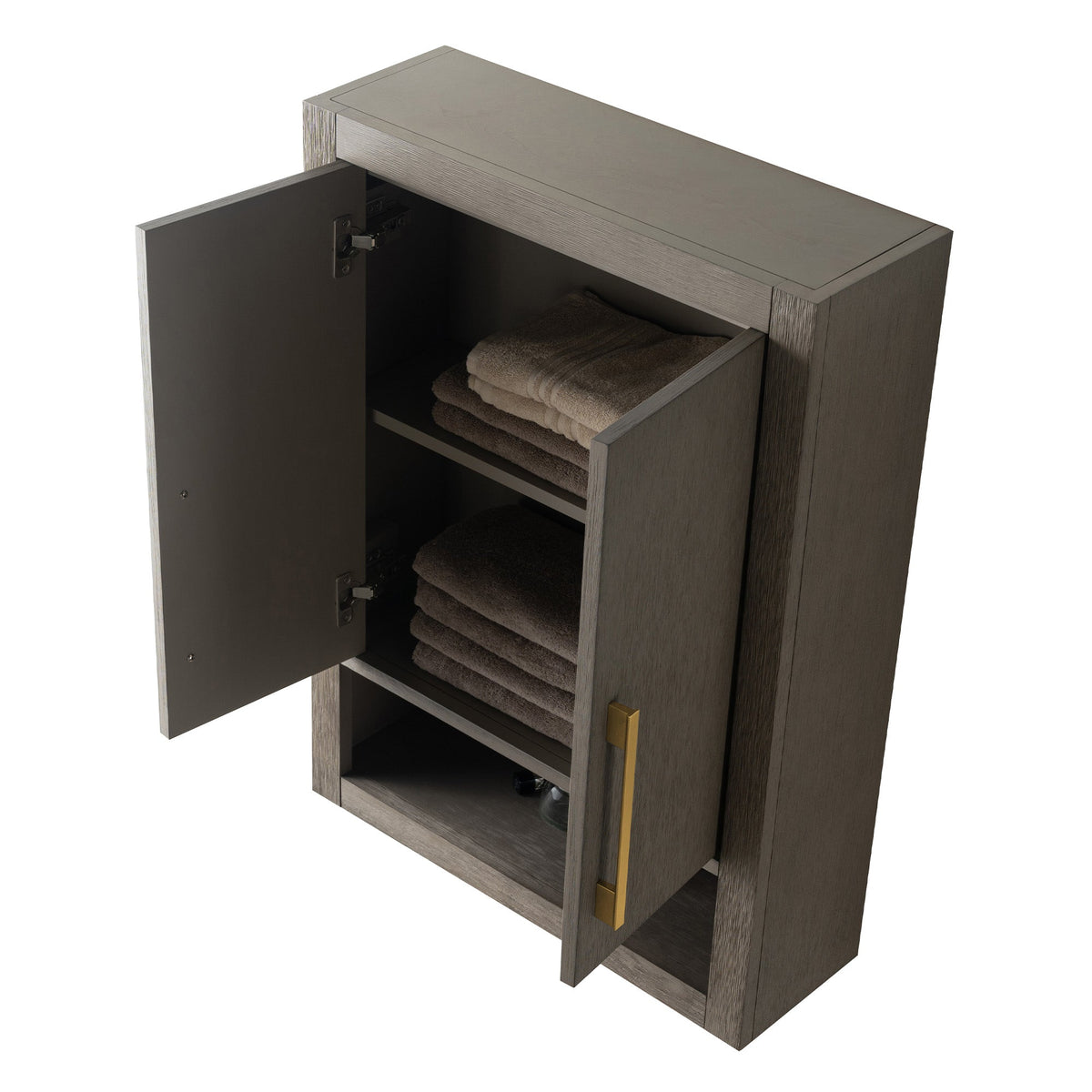 Vanity Art 24 in. W x 8 in. D x 33 in. H Bathroom Storage Wall Cabinet in Driftwood Gray