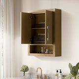 Vanity Art 24 in. W x 8 in. D x 33 in. H Bathroom Storage Wall Cabinet in Natural Oak (Golden Brushed)