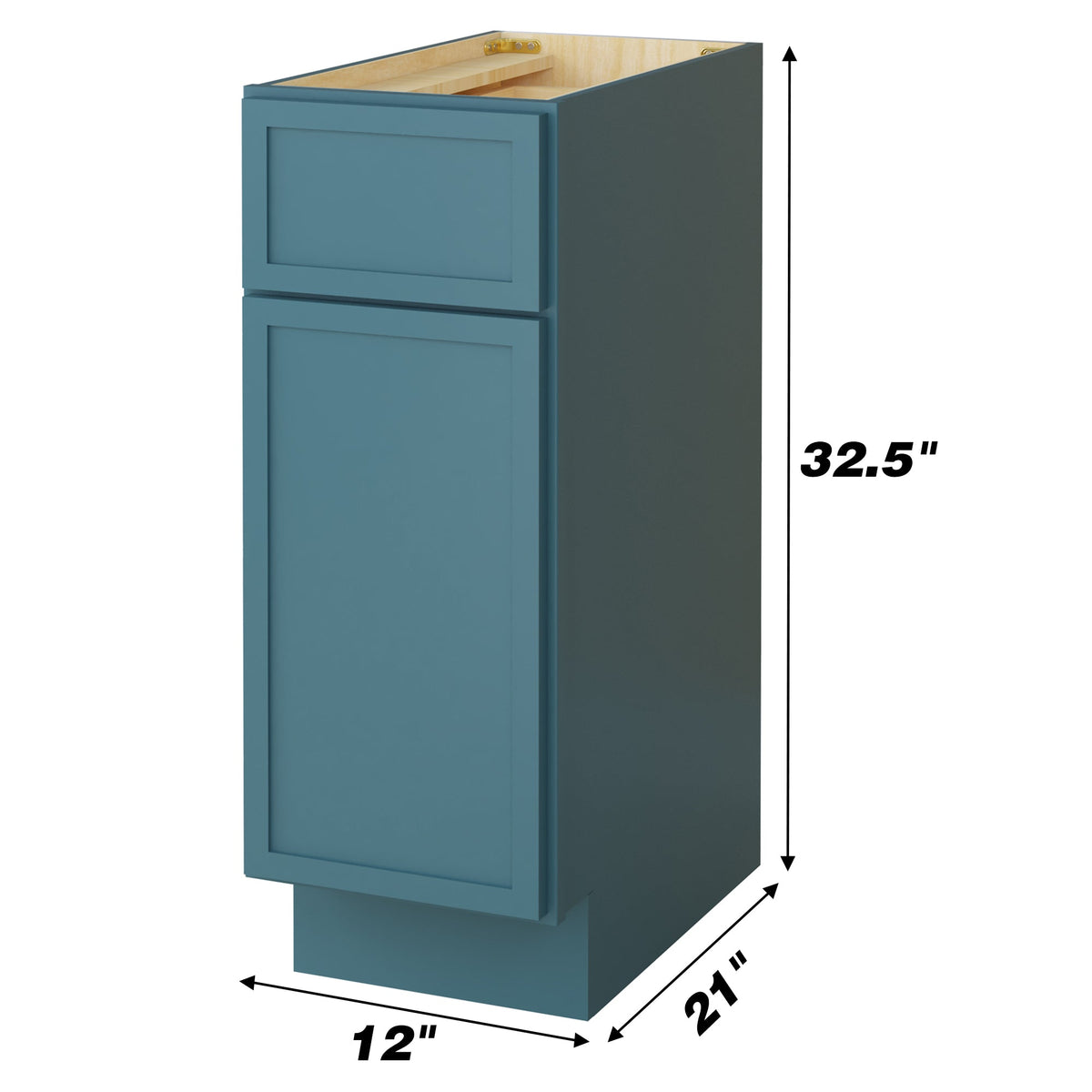 Vanity Art 12 in. W x 21 in. D x 32.5 in. H 3-Drawer Bath Vanity Cabinet Only, Gray