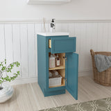 Vanity Art 12 in. W x 21 in. D x 32.5 in. H 3-Drawer Bath Vanity Cabinet Only in Blue