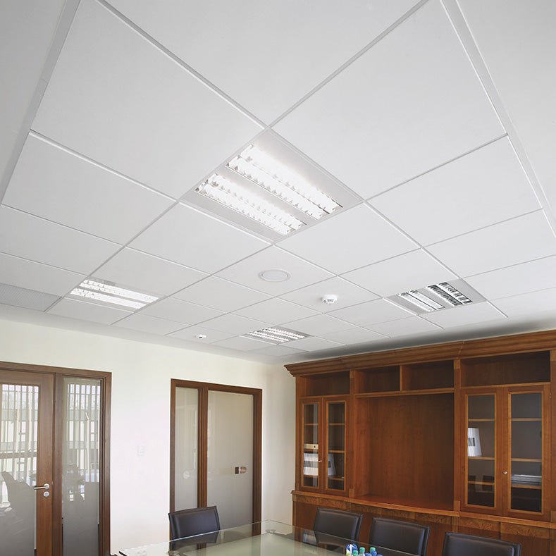 Armstrong Ceilings 24-in x 24-in SAHARA White Smooth 15/16-in Drop Acoustic Panel Ceiling Tiles, 16-Pack