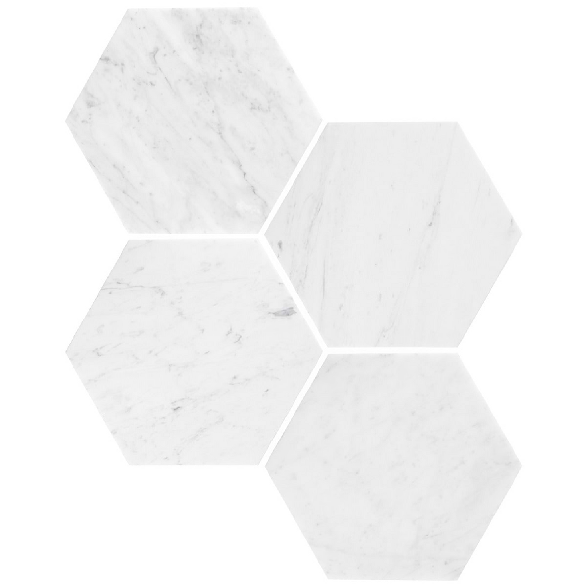 Carrara 10" Hexagon Honed Marble Tile