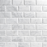 Carrara White 3x6 Beveled Polished Marble Subway Tile