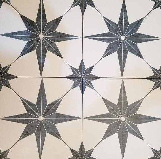 Cassis Stella Black Night 9-3/4 in. x 9-3/4 in. Porcelain Floor and Wall Tile (10.88 sq. ft./Case)