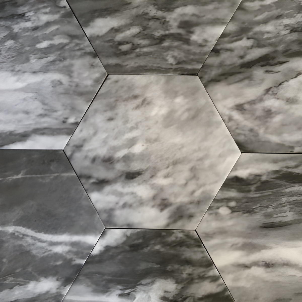 Classico Bardiglio Hex Flower 7 in. x 8 in. Porcelain Floor and Wall Tile (7.5 sq. ft./Case)