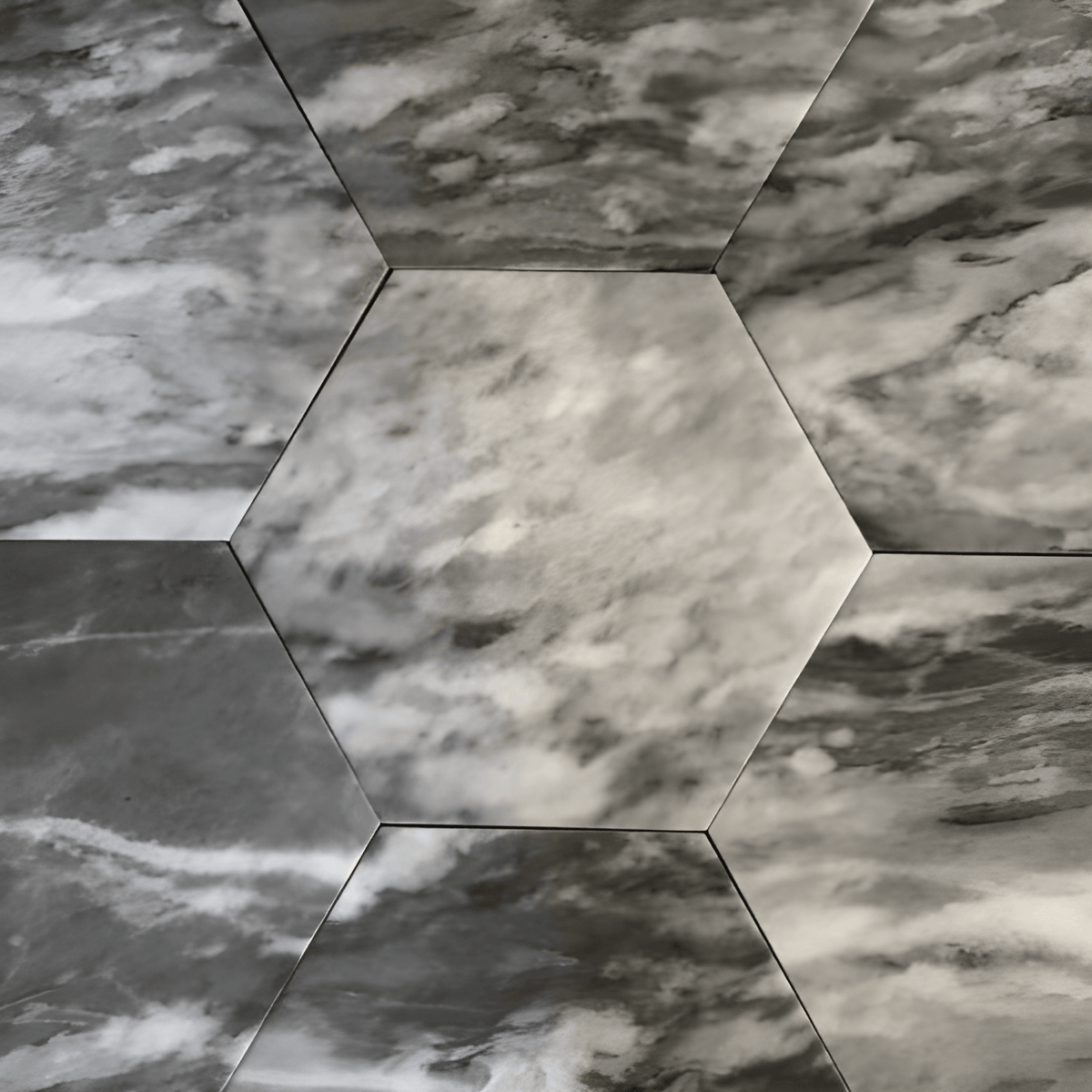 Classico Bardiglio Hex Flower 7 in. x 8 in. Porcelain Floor and Wall Tile (7.5 sq. ft./Case) - Super Arbor