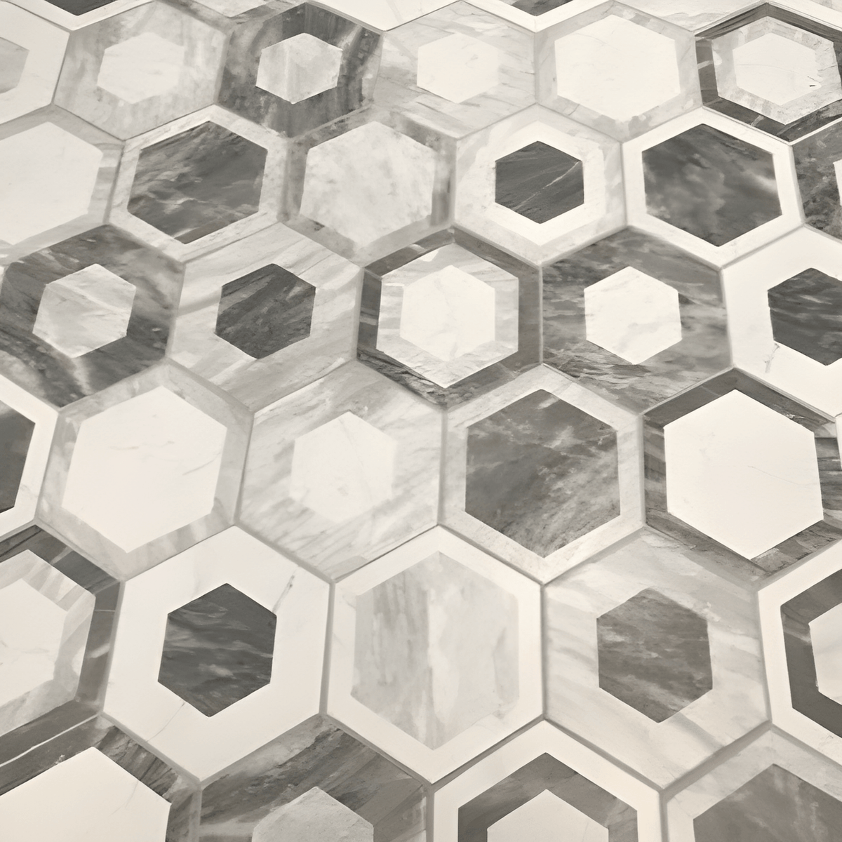Classico Carrara Hexagon 7 in. x 8 in. Porcelain Floor and Wall Tile (7.5 sq. ft./Case) - Super Arbor