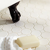 Daltile Matte White Octagon Dot 12 in. x 12 in. x 6mm Ceramic Mosaic Floor and Wall Tile (1 sq. ft. / piece)