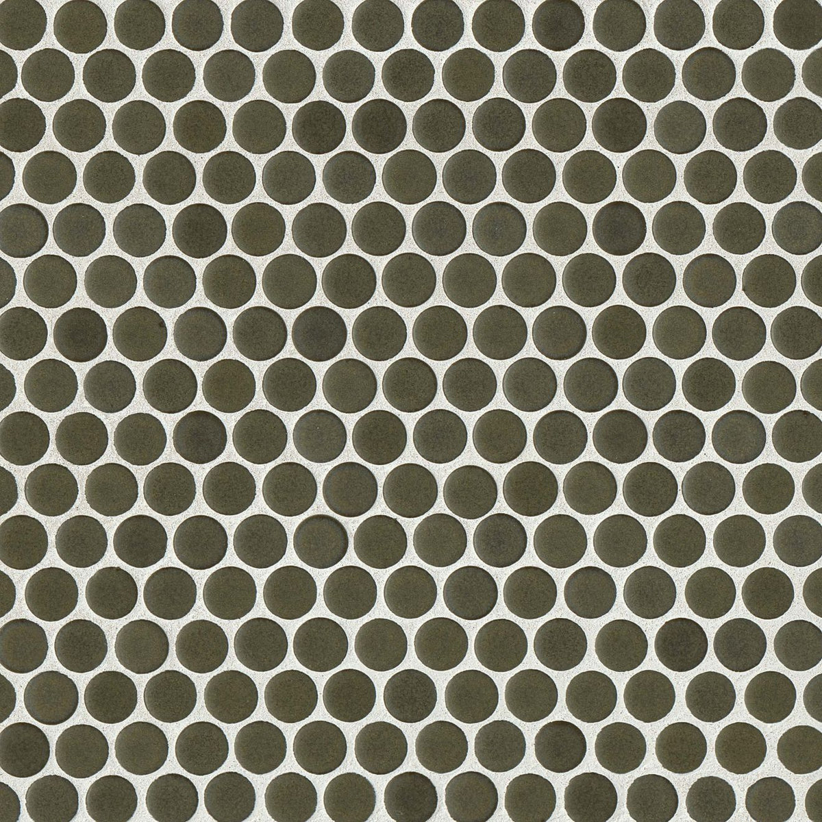 Bedrosians 360 Shale 12-in x 12-in Matte Porcelain Penny Round Floor and Wall Tile (1-sq. ft per Sheet)