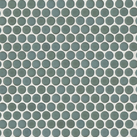 Bedrosians 360 Silver Sage 12-in x 12-in Matte Porcelain Penny Round Floor and Wall Tile (1-sq. ft/ Piece)