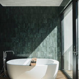 Bedrosians Cloe 2.5" x 8" Glossy Ceramic Wall Tile in Green, 10.64 sq. ft. per Carton