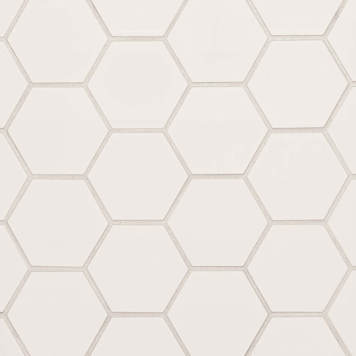 Hedron 4" x 5" Flat Hexagon Wall Tile in Fog (5.38 SqFt/Ctn)