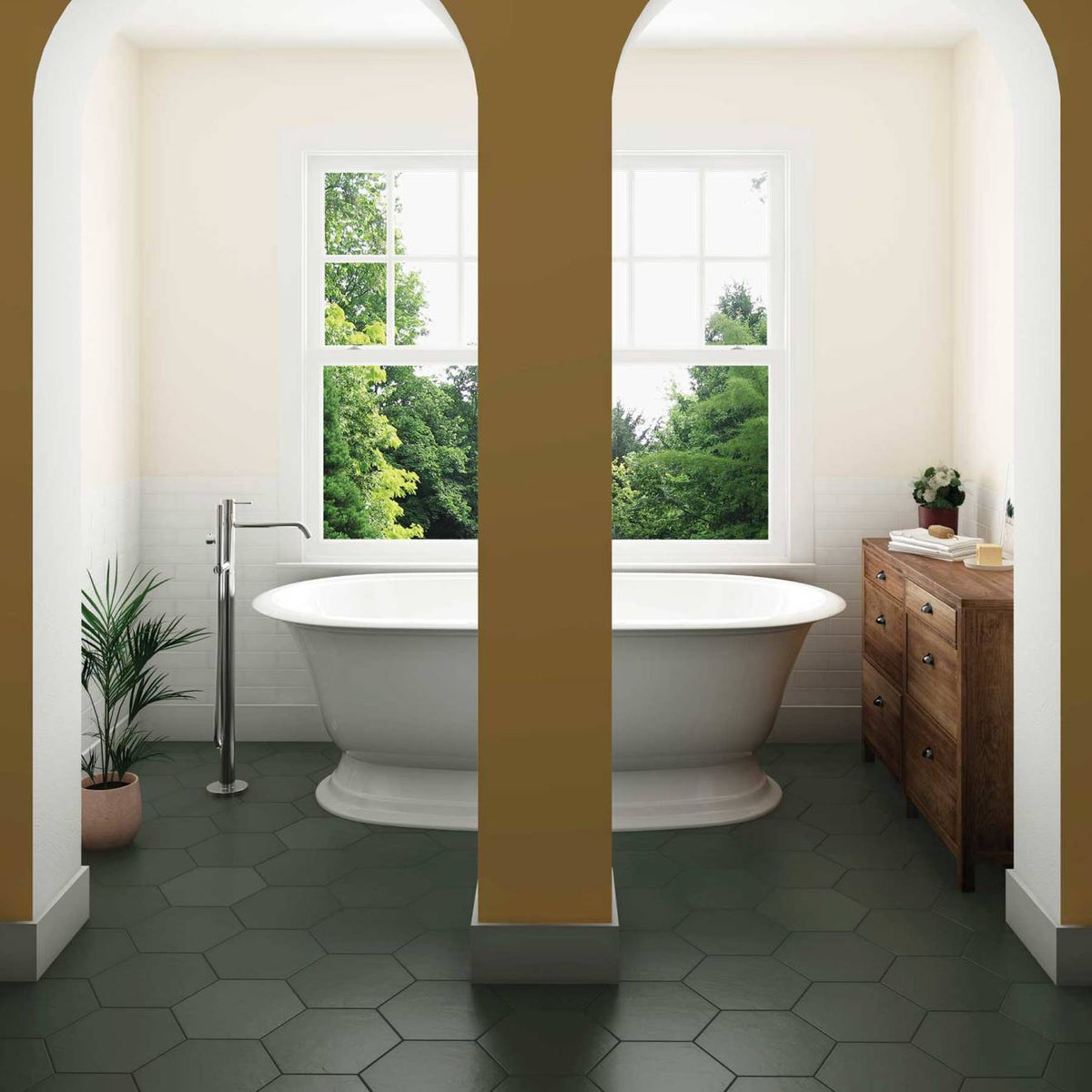 Bedrosians Makoto Midori Green 10-in x 11-in Matte Porcelain Floor and Wall Tile (10.76 sq ft/Carton)