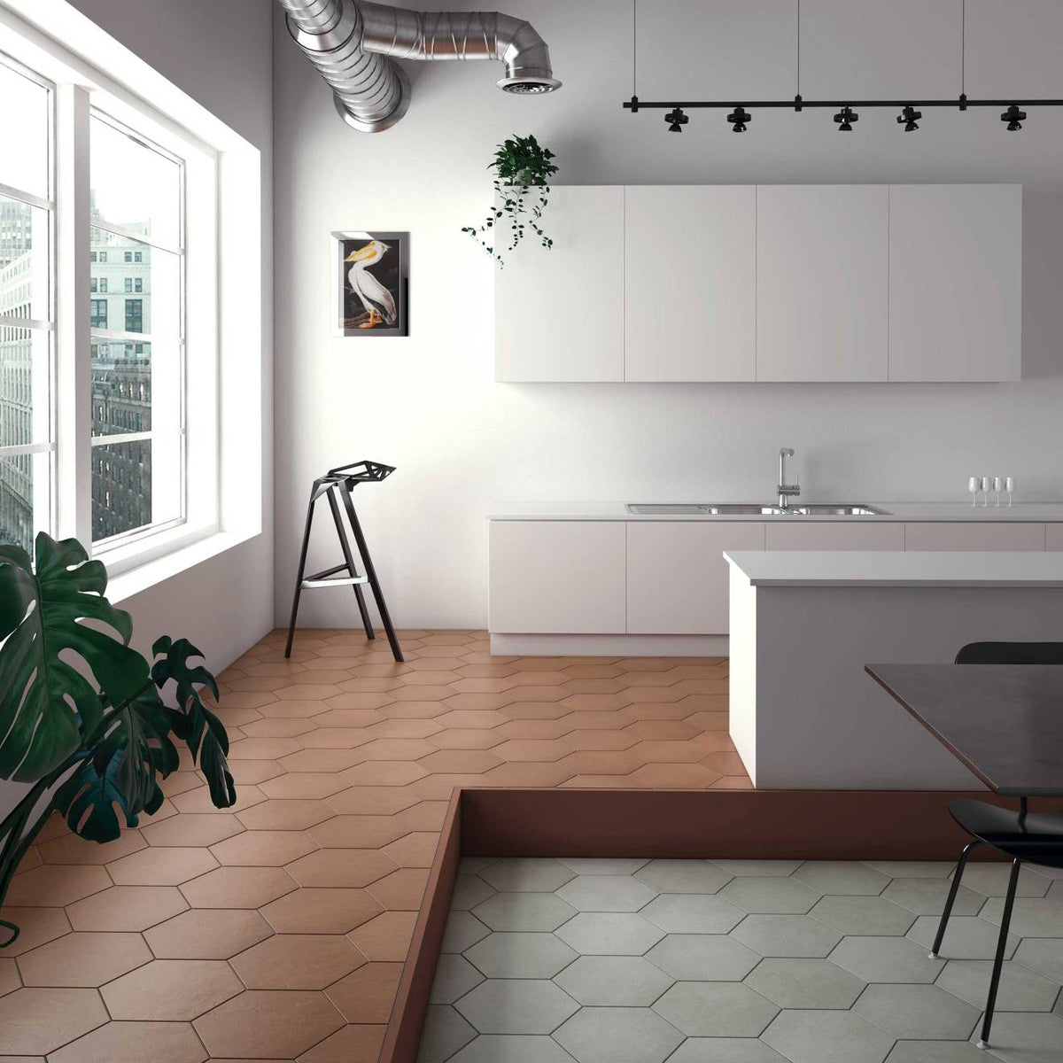 Bedrosians Makoto Umi Terracotta 10-in x 11-in Matte Porcelain Floor and Wall Tile (10.76-sq. ft/ Carton)