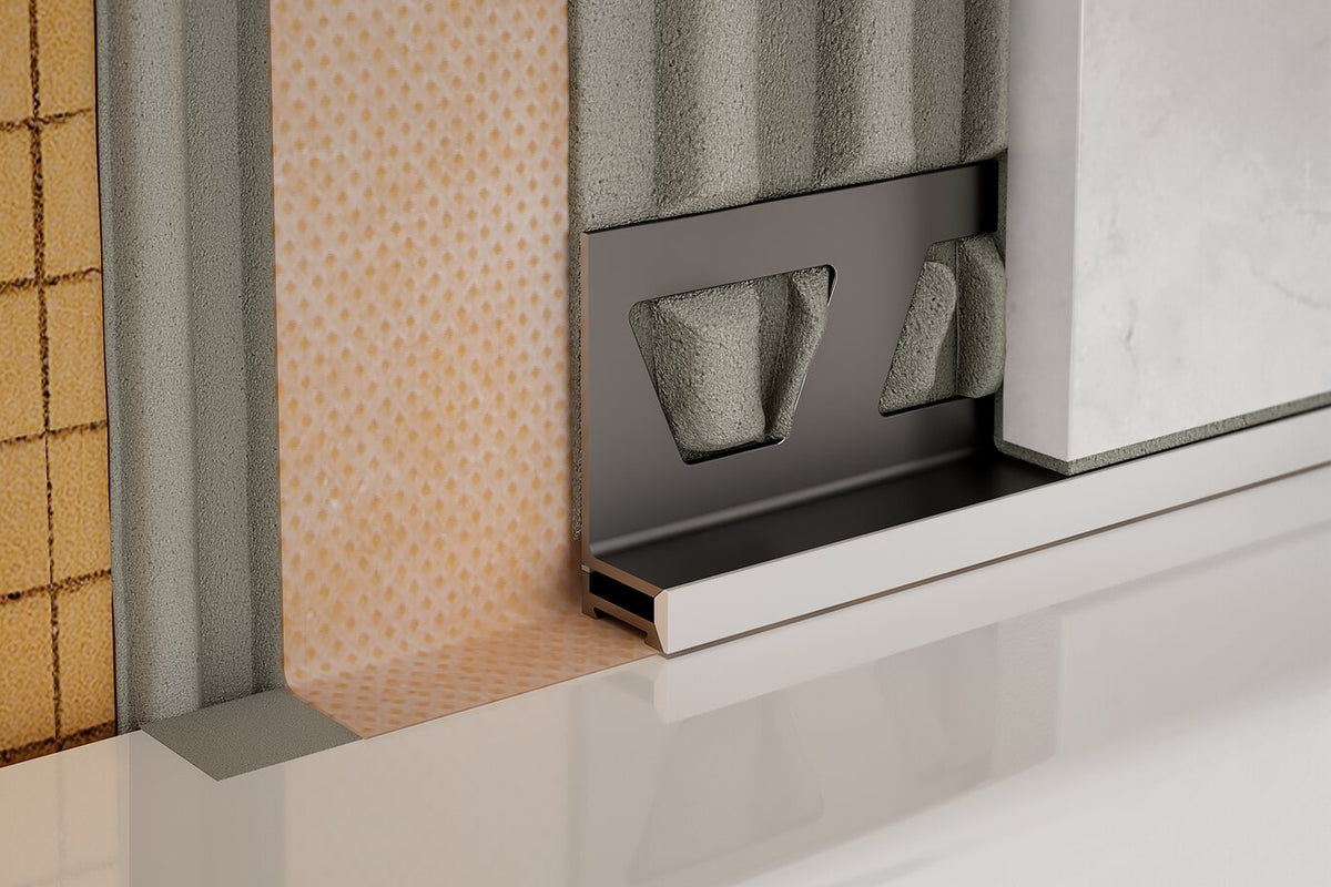 Schluter Systems DILEX-BWA 0.5-in W x 98.5-in L Stone Grey PVC Tile Edge Trim
