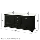 Wyndham Collection Deborah 80-in Dark Espresso Bathroom Vanity Cabinet with Mirrors