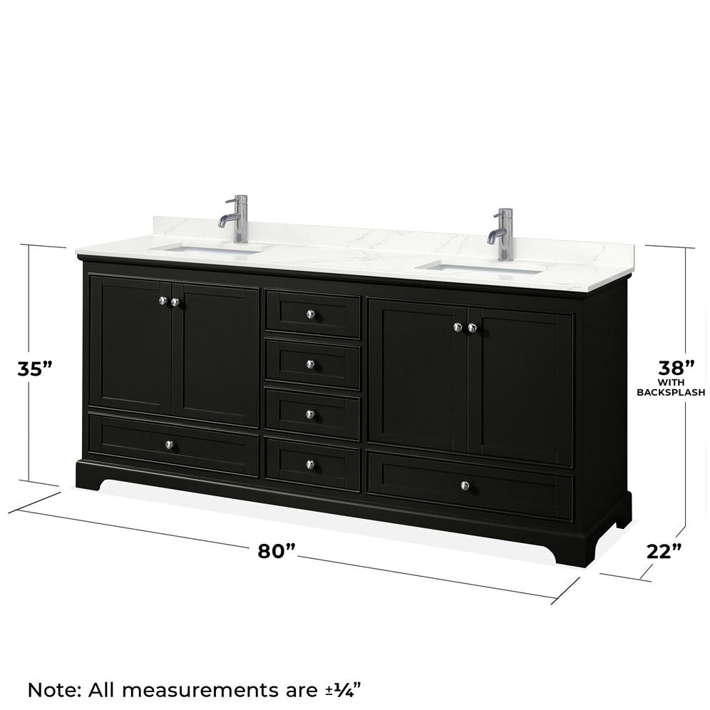 Wyndham Collection Deborah 80-in Dark Espresso Bathroom Vanity Cabinet