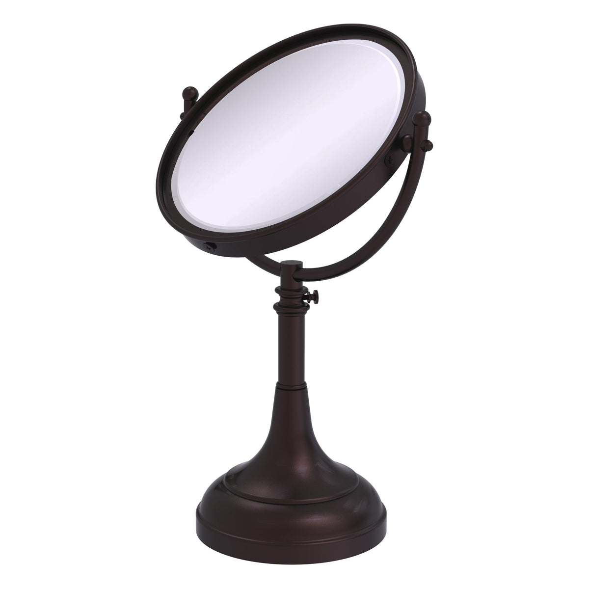 Allied Brass 8-in x 15-in Matte White Double-Sided Magnifying Countertop Vanity Mirror