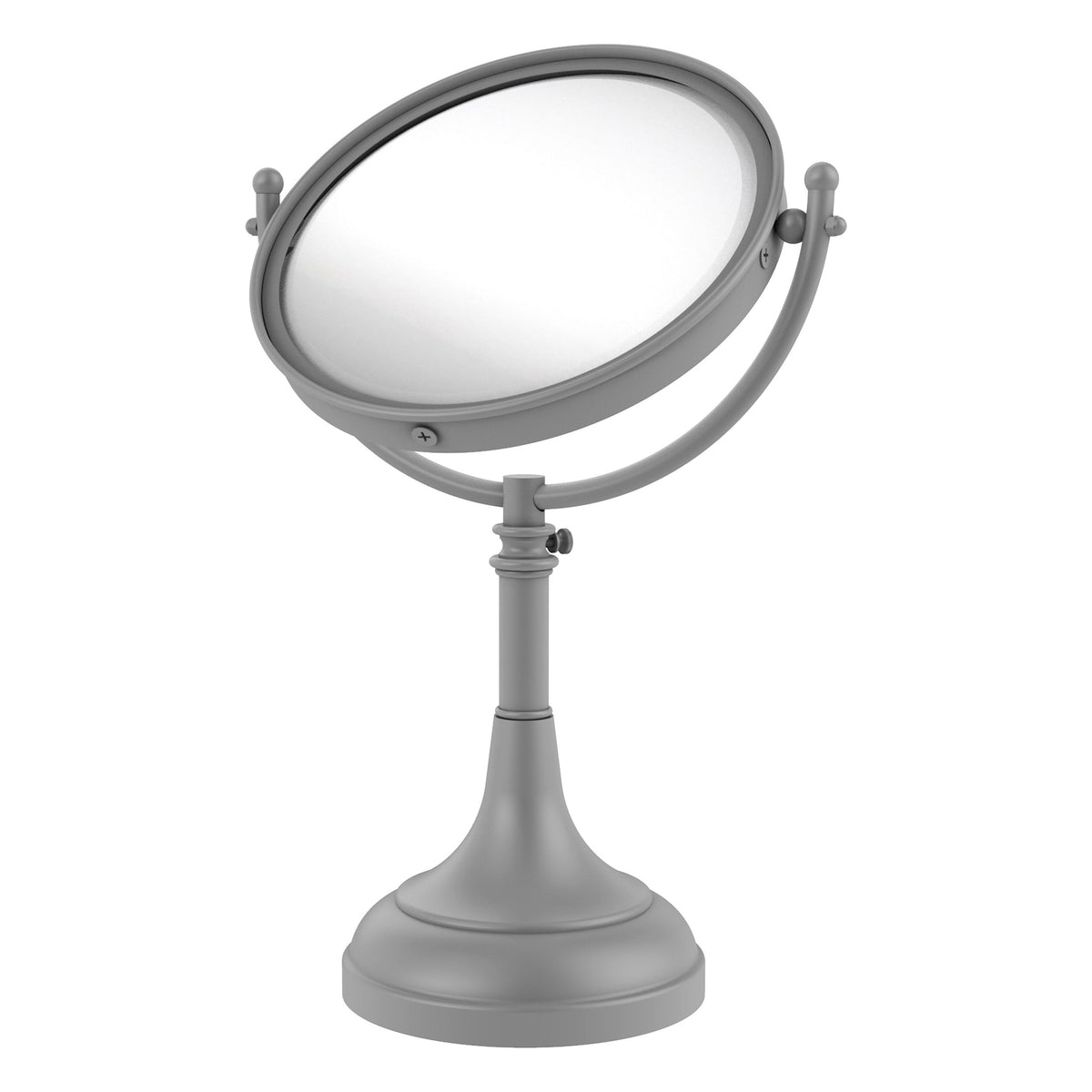 Allied Brass 8-in x 23.5-in Matte Black Double-Sided Magnifying Countertop Vanity Mirror