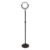 Allied Brass 10.5-in x 56–68-in Satin Brass Double-Sided Magnifying Freestanding Vanity Mirror, 8-in Diameter