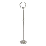 Allied Brass 10.5-in x 56–68-in Satin Chrome Double-Sided Magnifying Freestanding Vanity Mirror, 8-in Diameter