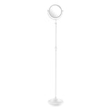 Allied Brass 10.5-in x 56–68-in Satin Brass Double-Sided Magnifying Freestanding Vanity Mirror, 8-in Diameter