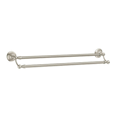 Moen Sage 24-in Spot Resist Brushed Nickel Wall-Mount Double Towel Bar