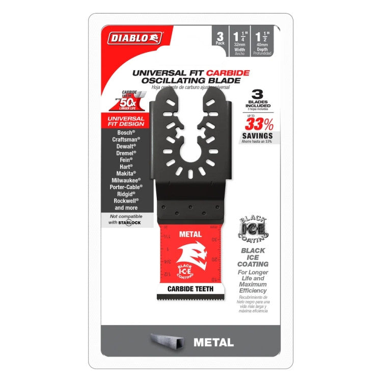 Diablo Carbide Oscillating Blade for Metal 1-1/4" 3/Pack