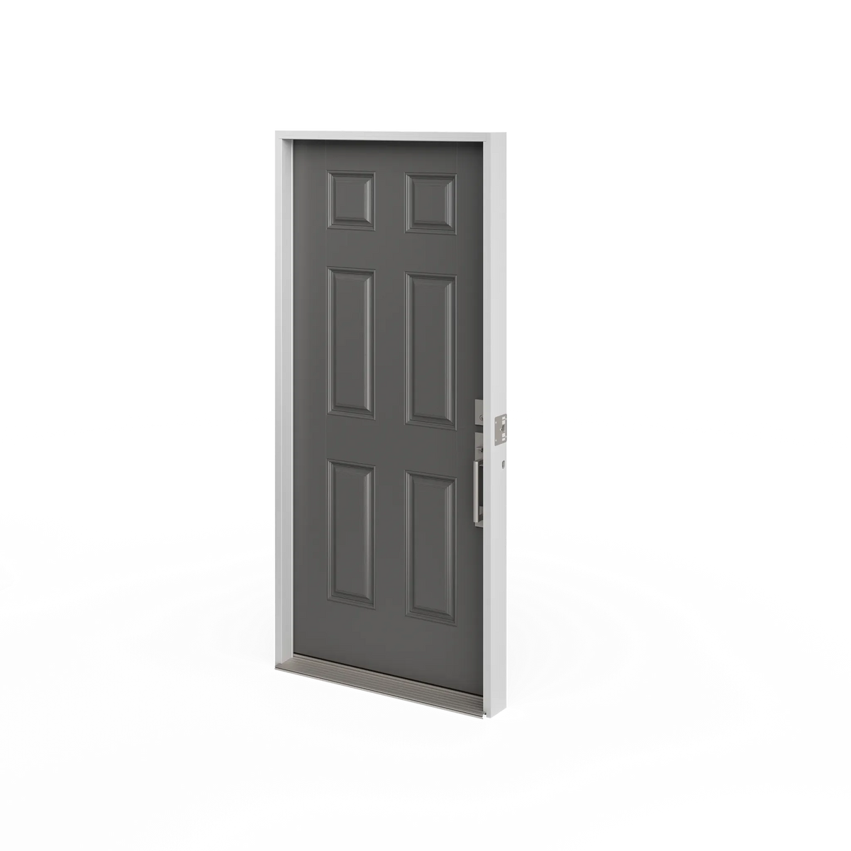Masonite 32 in. x 80 in. 6-Panel Left-Hand Inswing Primed Smooth Fiberglass Prehung Front Exterior Door, No Brickmold